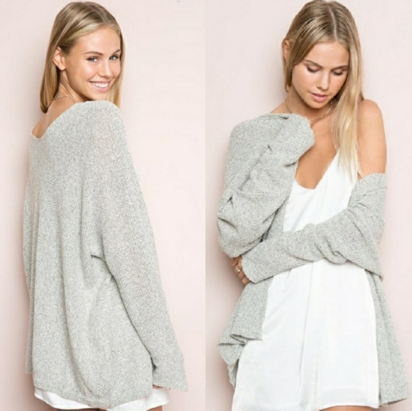 Brandy Melville Sweaters - Brandy Melville heather gray speckled cardigan